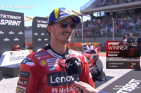 MotoGP Austin Sprint: Francesco Bagnaia (Ducati/1) “Quente”!