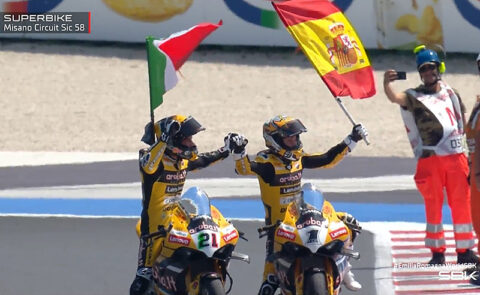 WSBK Superbike Misano Course-1 : Domination absolue des... jaunes !