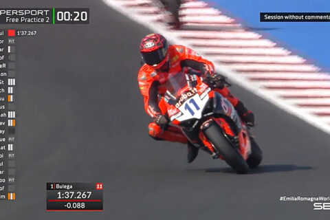 WSBK Supersport Misano FP2 : Nicolò Bulega joue les Álvaro Bautista...