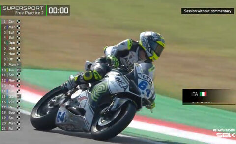 WSBK Supersport Imola FP2 : Federico Caricasulo marche sur l'eau ! Valentin Debise 5e.