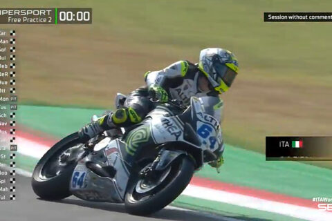 WSBK Supersport Imola FP2 : Federico Caricasulo marche sur l'eau ! Valentin Debise 5e.