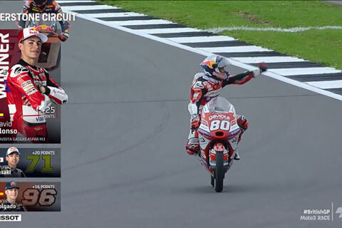 Moto3 Silverstone Course : David Alonso, rookie, qualifié dernier, arrivé premier !