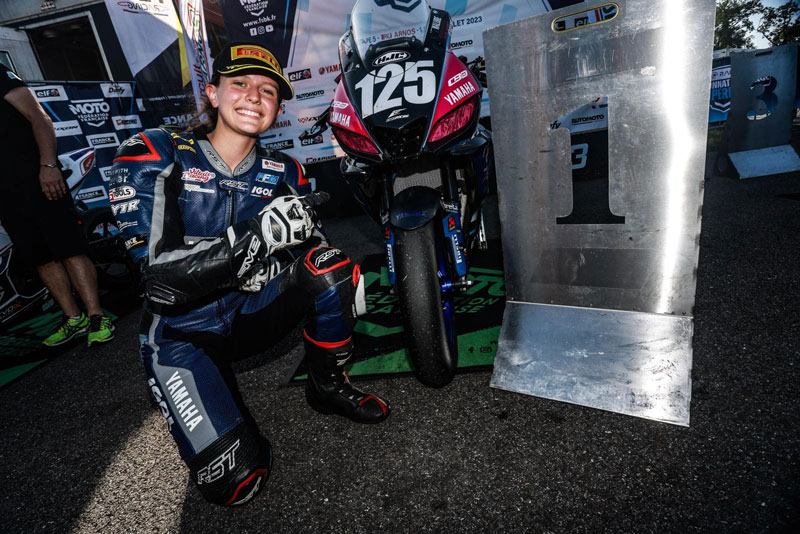 FSBK 300 Interview Justine Pedemonte: She wins, motivated by Marc Marquez and Johann Zarco!