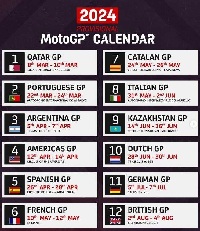 MotoGP, ça grogne côté pilotes à propos du calendrier 2024 : ils n'ont pas  tenu leur promesse, ils nous paient pour ça mais … - Paddock GP