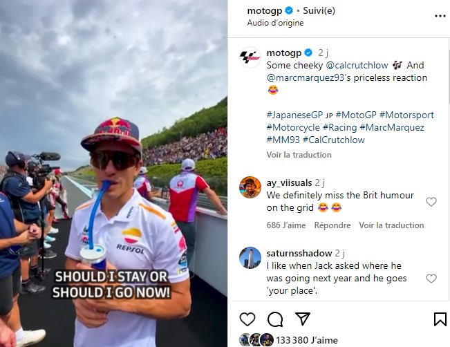 MotoGP Japon VIDEO : Cal Crutchlow charrie Marc Marquez sur son avenir mais il n’y a pas eu de clash
