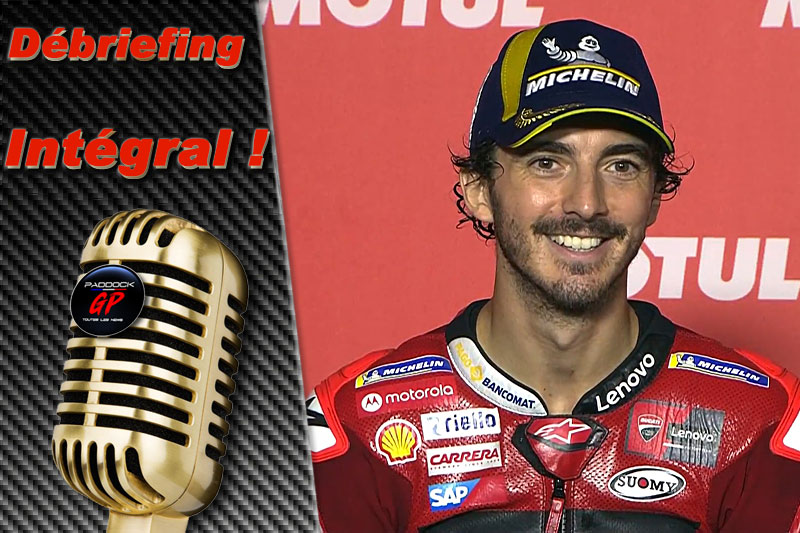 MotoGP Japon J3 Débriefing Francesco Bagnaia (Ducati/2) : « là où Zarco a chuté, il y avait une rivière d’eau stagnante », etc. (Intégralité)