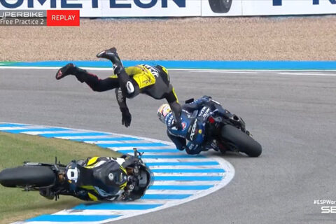 WSBK Jerez Superbike FP2 : La célébration d'Alvaro Bautista commence par une des nombreuses chutes survenues...