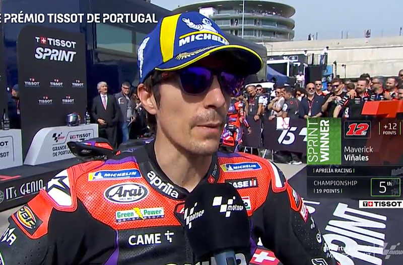 MotoGP Portugal Sprint : Maverick Vinales (Aprilia/1) « A chaud » !