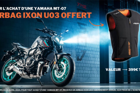 Street : Yamaha renforce la protection sur route de ses nouveaux clients MT-07 en offrant l’airbag Ixon U03* !