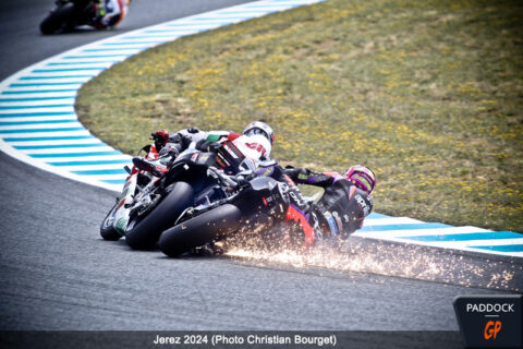 MotoGP, Espanha J3, Aleix Espargaró (Aprilia/Ab): “Travei a roda dianteira e caí, levando Zarco comigo”
