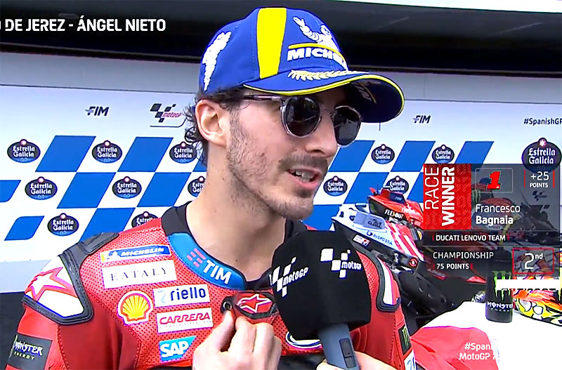 Corrida de MotoGP em Jerez Espanha: Francesco Bagnaia (Ducati/1) “Quente”!