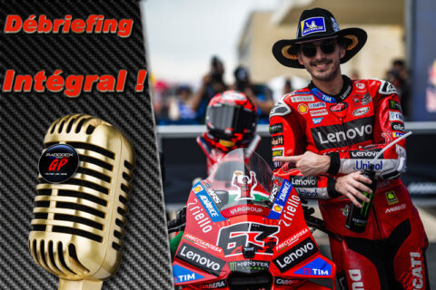 MotoGP, Austin J3, Débriefing Francesco Bagnaia (Ducati/1) : « J'ai dit 'Marc n'est pas assis sur sa moto, donc il y réfléchit' », etc. (Intégralité)