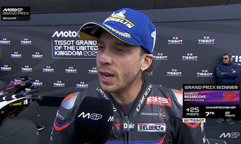 MotoGP Silverstone Course : Marco Bezzecchi (Aprilia/1) "A chaud"