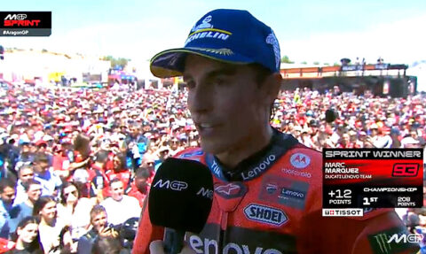 MotoGP Aragon Sprint : Marc Marquez (Ducati/1) "A chaud"