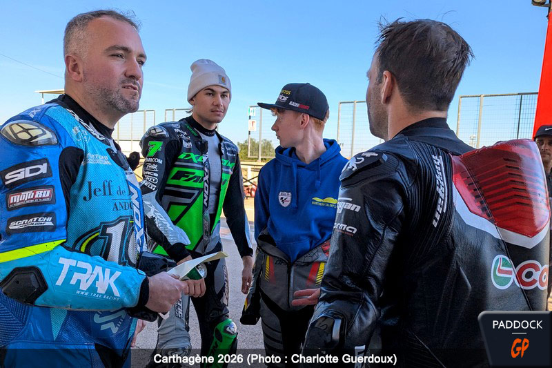 Xavier Sim&eacute;on, Barry Baltus, Tom Rolin et Johann Zarco