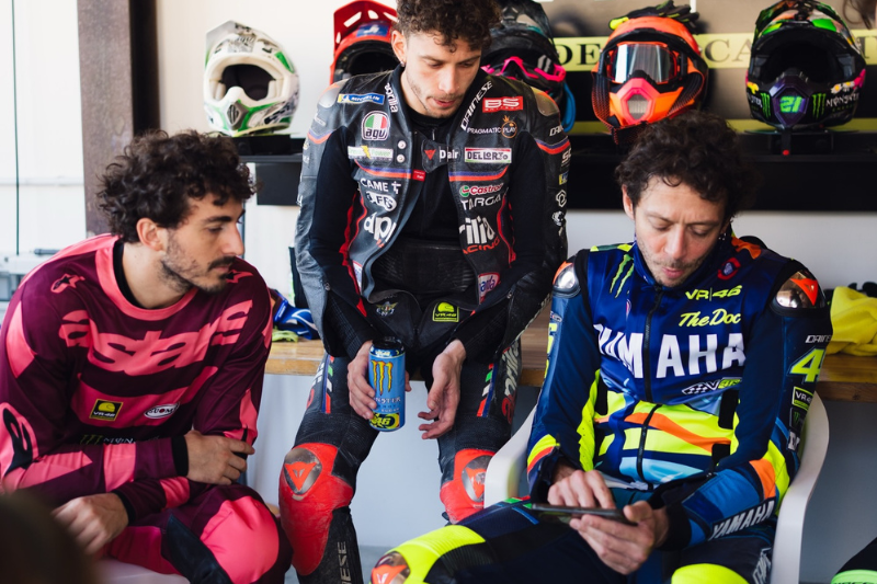 Francesco Bagnaia, Valentino Rossi, Marco Bezzecchi