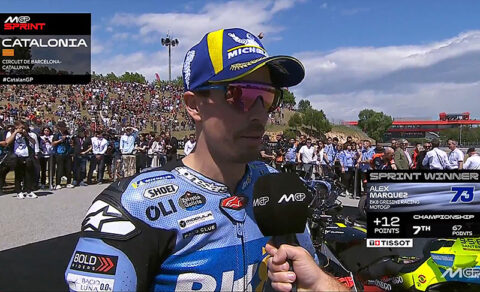 MotoGP, Barcelone Catalogne, Sprint : Alex Marquez (Ducati/1) "&Agrave; chaud"