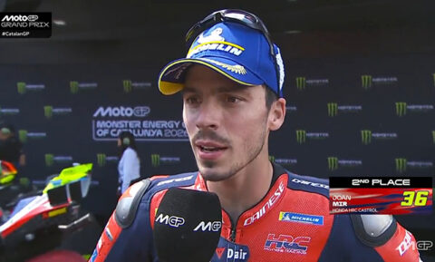 MotoGP, Barcelone Catalogne, GP : Joan Mir (Honda/2) "&Agrave; chaud"
