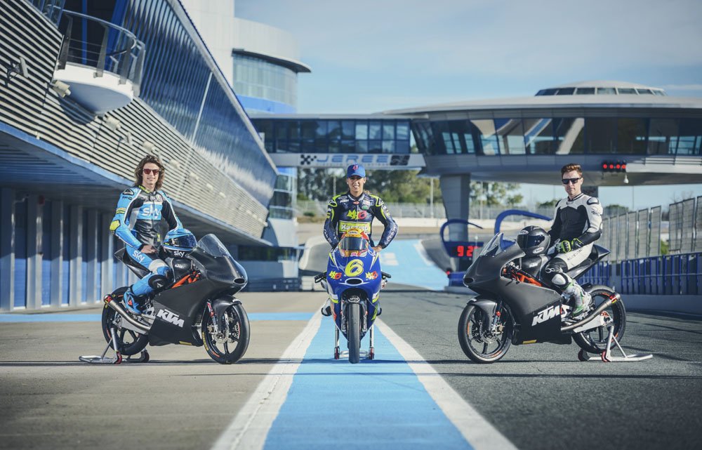 Nicolo Bulega, Maria Herrera & Efren Vazquez KTM RC250 GP Jerez 2016 copy