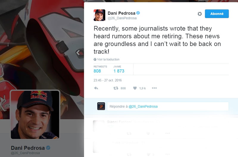 Sepang MotoGP : Dani Pedrosa dément la rumeur de son retrait